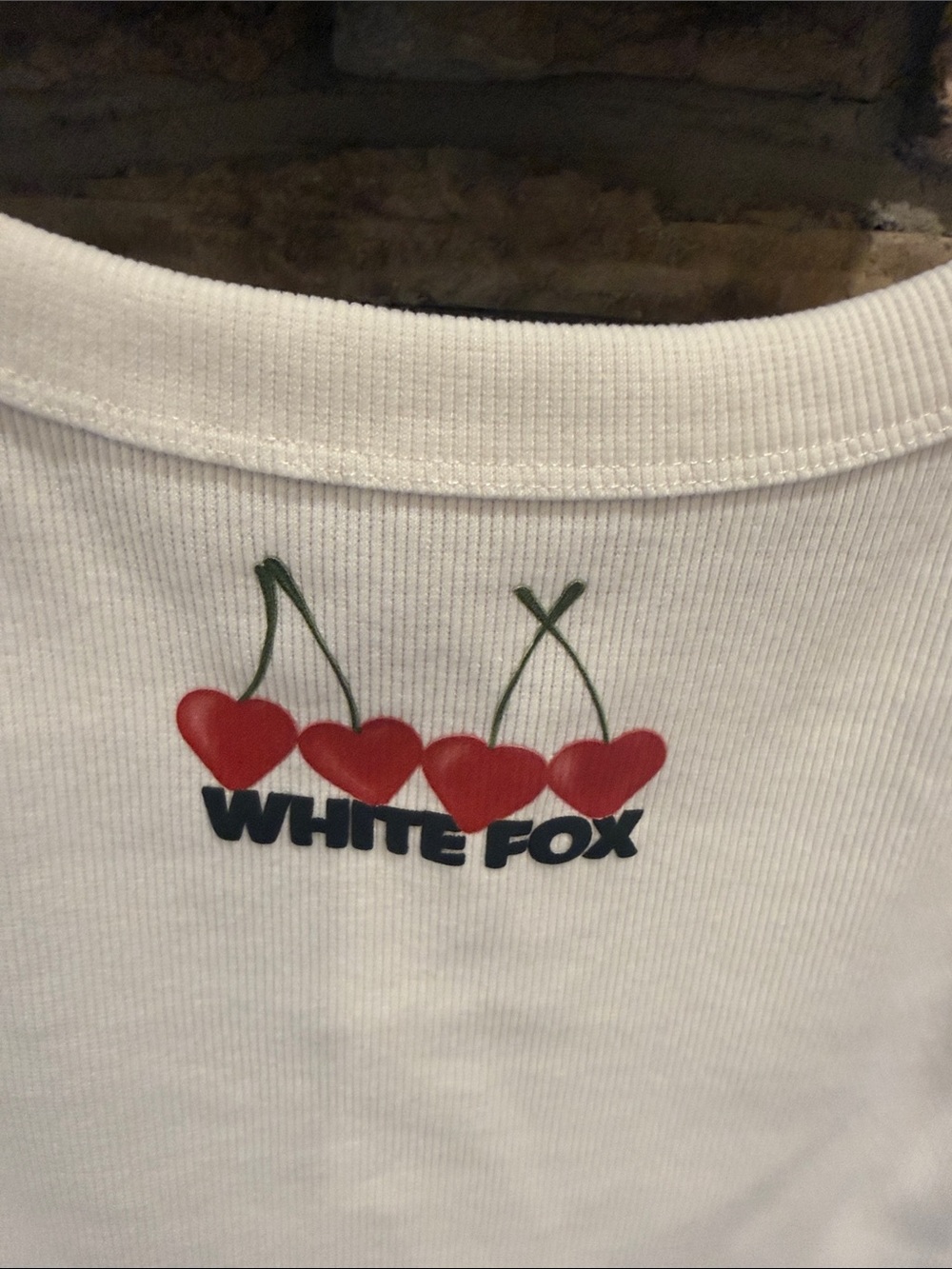 Women's White Fox Ribbed Cherry Tank Top - Picture 2 of 6
